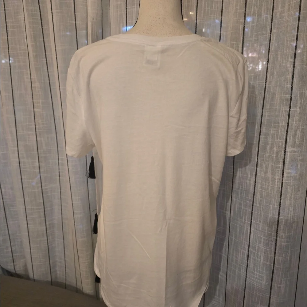 PINK Victoria's Secret White Tee with Gradient Logo - Picture 2 of 3